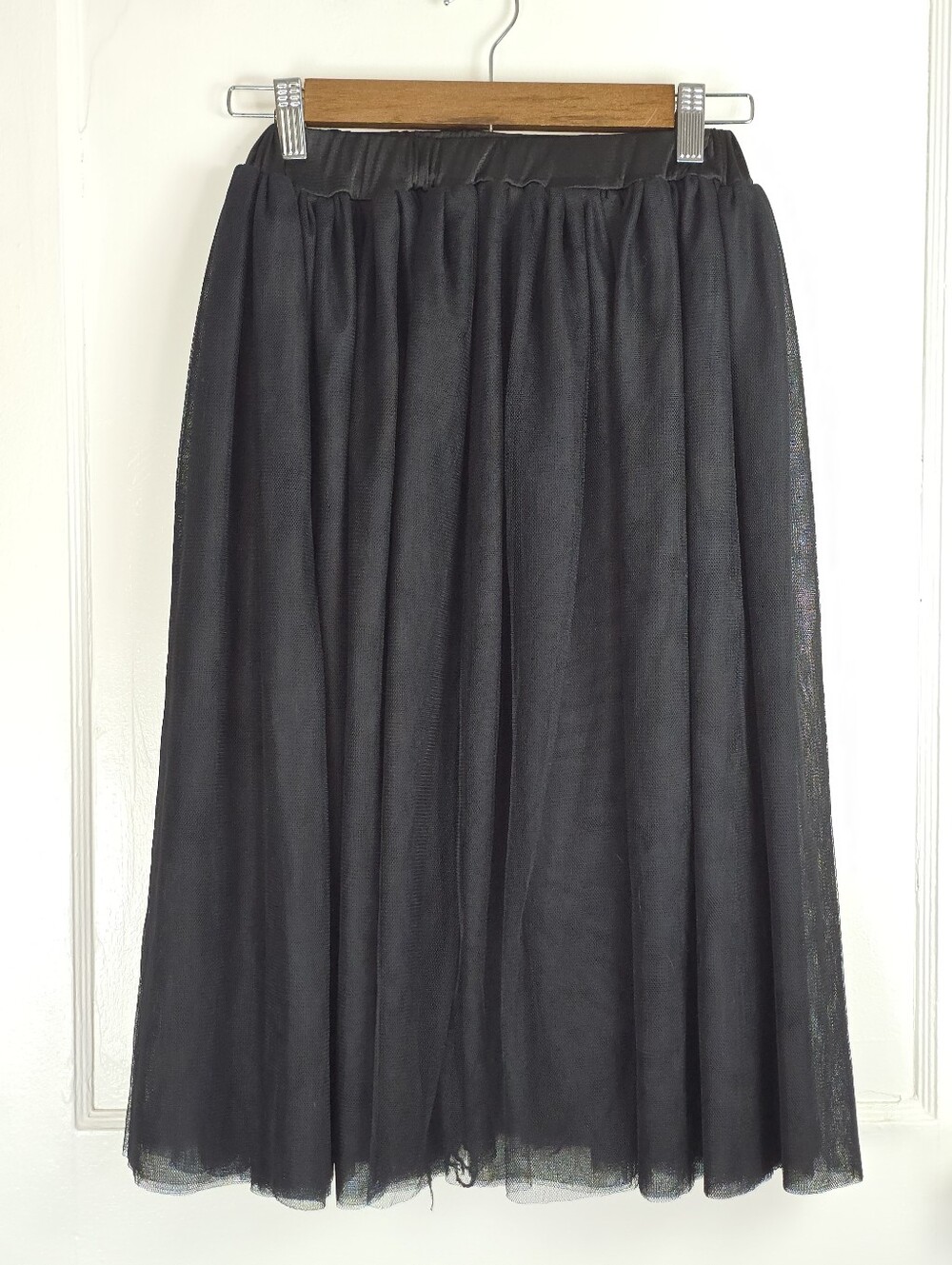 Baluoke Black Tulle Mesh Balletcore Midi Skirt S